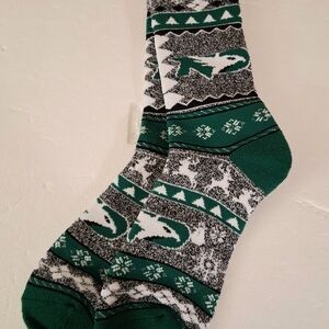 University Of North Dakota Figjting Hawks Xmas Socks Men's Size Large
